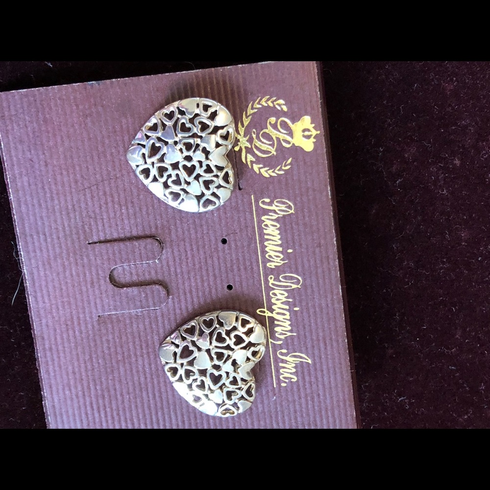 Premier Designs Silver Heart Earrings